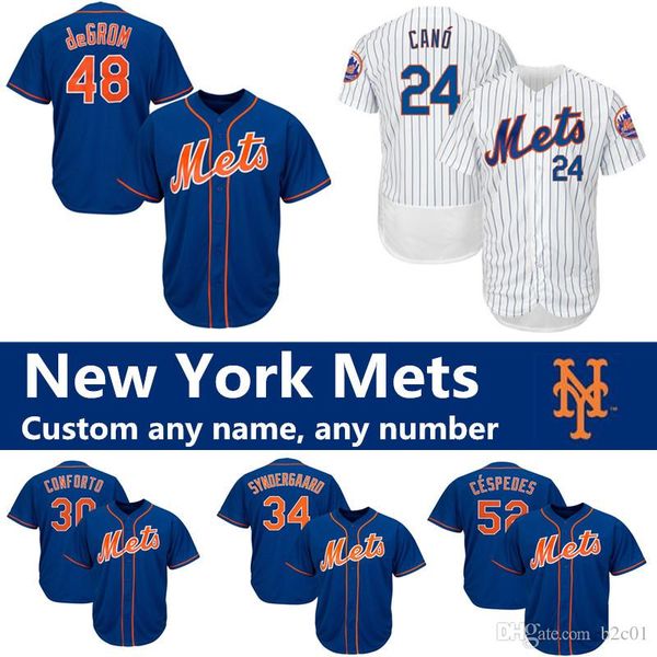 

Custom Mets Jerseys New York #24 Robinson Cano 39 Edwin Diaz 30 Michael Conforto 34 Noah Syndergaard 48 Jacob deGrom 52 Yoenis Cespedes