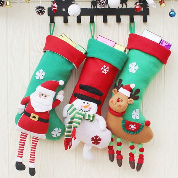 

christmas stocking gift bag noel reindeer santa claus snowman socks natal xmas tree candy ornament gifts decorations new year