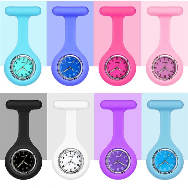 Moda Enfermeiras Relógios Médico Fob Relógio de Bolso Silicone Túnica Quartzo Relógio Enfermeira Médica Relógios Femininos com Clipe reloj de bolsillo