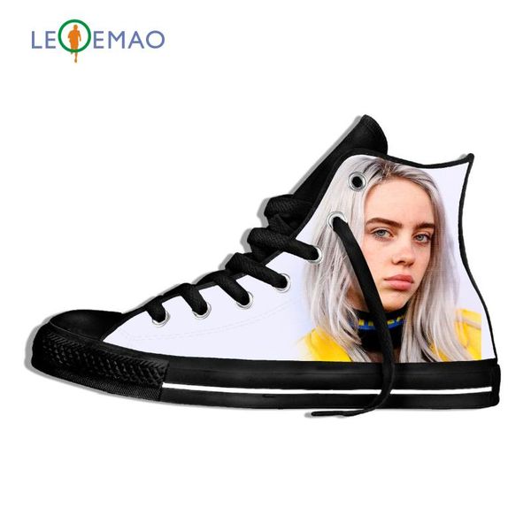

billie eilish print women's high-canvas shoes cute women classic high canvas shoes casual white black sneakers