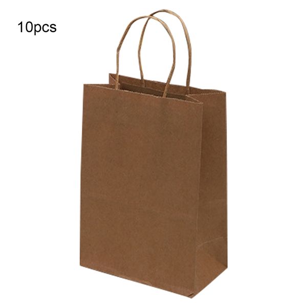 

10pcs storage paper bag party supplies solid carrying foldable candy recyclable birthday with handles stand up gift lightweight