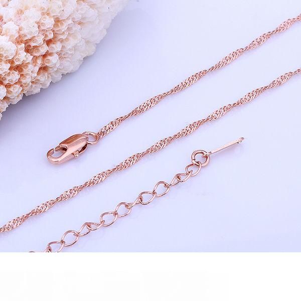 

new 18'' chain rose gold necklace fashion jewelry 10 piece water ripple chain high quality, Silver