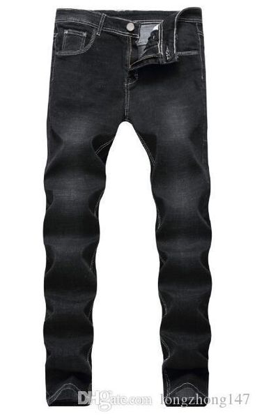 

simple design man's jeans slim denim jeans men fashion zipper pants mens straight jeans trousers black color size:xxs-xxxxxxl, Blue