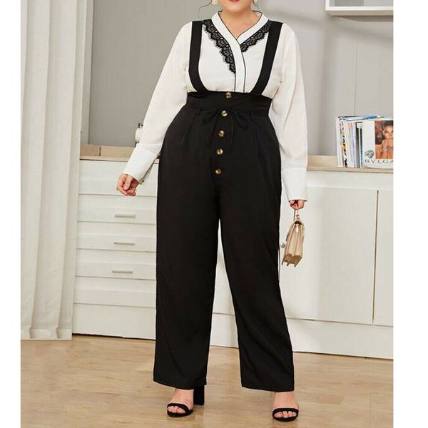 

fashion women's pants sleeveless cotton casual 2020 spring jumpsuits cargo pants trousers overalls sell well, Black;white