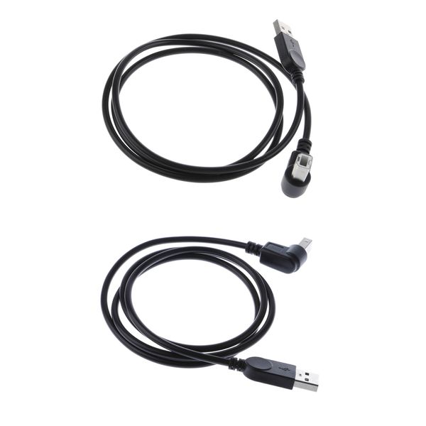 

2piece usb2.0 to type-b 90°degree angle extension adapter cable line right&up