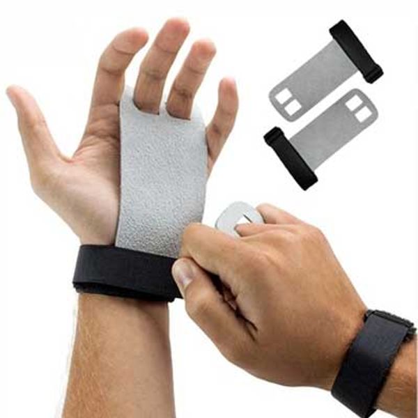

1 pair leather hand grips synthetic crossfit gymnastics guard palm protectors glove pull up bar weight lifting gloves