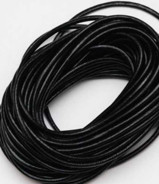 

new wholesale mixed yrt3 coffee brown 1mm real wax round cow genuine leather cord bracelet necklace cord diy for jewelry, Blue;slivery
