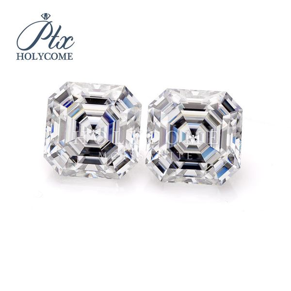 

stones jewelry manufacture asscher cut 7x7mm 2ct white color moissanite diamond gemstones, Black