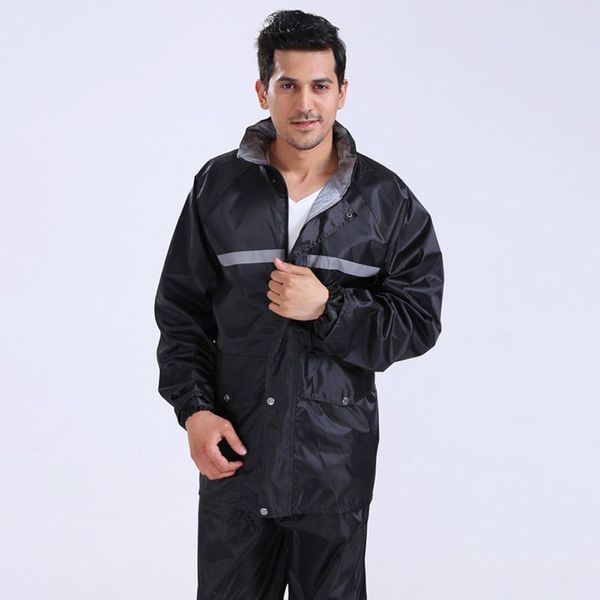

practical outdoor camping hiking activities clothing multifunctional lightweight waterproof reflective raincoat rain gear, Blue;black
