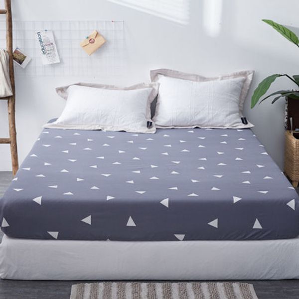 

1pc 100%polyester fitted sheet mattress cover printing bedding linens bed sheets with elastic band71