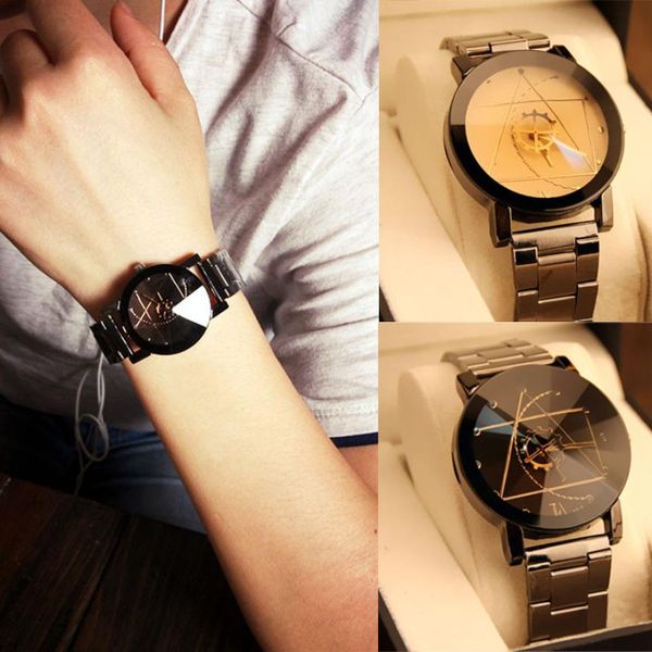 

women's fashion watch stainless steel women quartz analog wrist watch drop shipping jun22, Slivery;brown