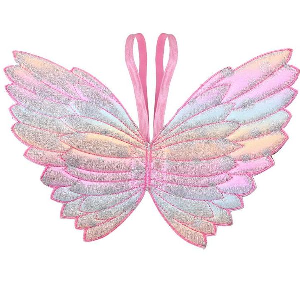 Favore di partito Girs ali glitter stelle bacchette magiche vestito operato cosplay fata colore sfumato farfalla ala nappa paillettes bacchetta regalo ragazze rosa