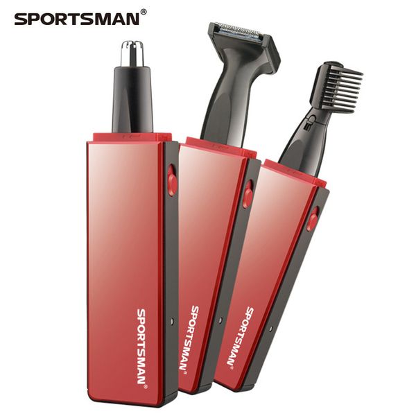 

sportsman nose and ear hair trimmer 3 in 1electric eyebrow shaver for men beard trimmer facial stubble recharge beauty kit tools