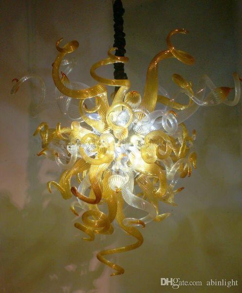 

оптовые продажи ручной работы выдувные стеклянные люстры янтарные и белые стеклянные люстры и подвесные светильники маленькие и дешевые модн