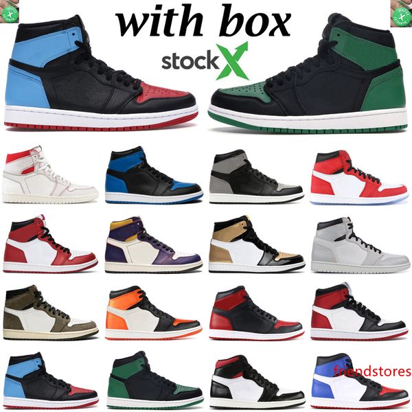 

2020 fearless stock x jumpman 1s men basketball shoes 1 shattered backboard 3.0 obsidian unc pine green mens womens trainer sports sneakers
