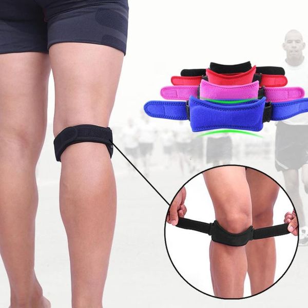 

1 pcs knee support brace adjustable knee patella sleeve wrap cap sports breathable protection patellar belt for men women, Black;gray