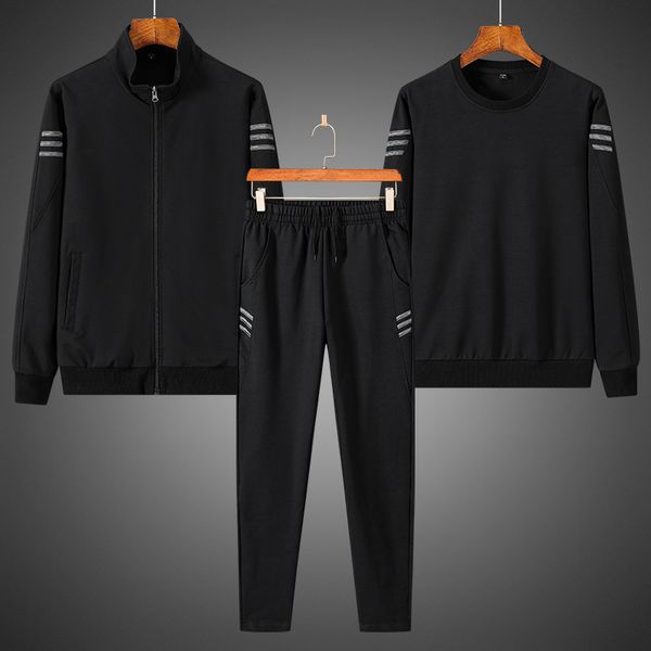 

sports suit men's autumn coat and bodysuit 2020 new three bar three piece running casual pants