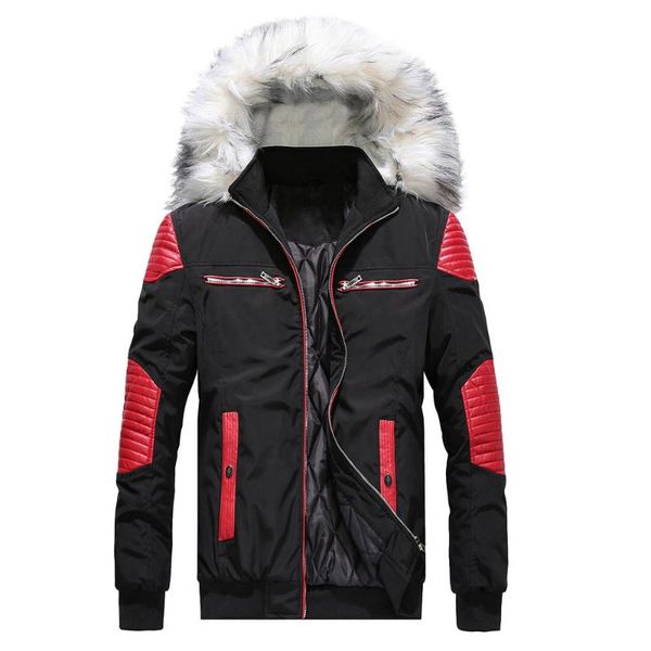

autumn long wool coat men winter camouflage blouse thickening coat pullover outwear blouse parka, Black