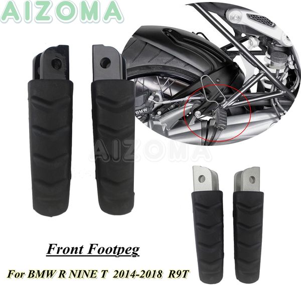 

1 pair cafe racer motorcycle front foot pedal footpegs for r nine t r9t 2014-2018 aluminum foot rests silver/black