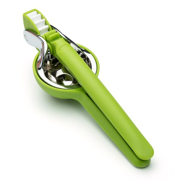 

stainless steel lemon squeezer with engineering plastic handles premium quality citrus juicer for lemon lime yellow green