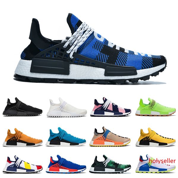 

2020 human race hu pharrell williams men women running shoes nerd black blank canvas homecoming solar pack mother trainer sport sneaker