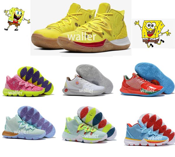 

2019 kyrie5 5s squidward sponge bobs pink patrick black gold mens basketball shoes irving 5 sports sneakers size 40-46
