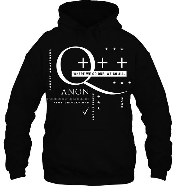 

men hoodie q anon qanon white 4chan wwg1wga q women streetwear, Black