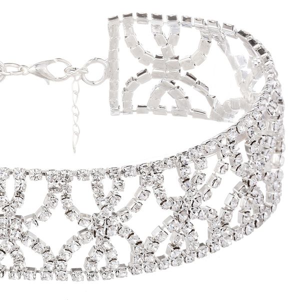 

wholesale- designer trendy luxury shining glittering unique rhinestone crystal collar choker statement necklace for woman night parties, Golden;silver