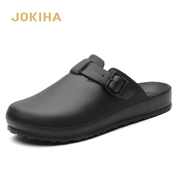

men classic anti bacteria surgical medical shoes safety closed toe mule clogs slippers cleanroom work slides for women y200520, Black