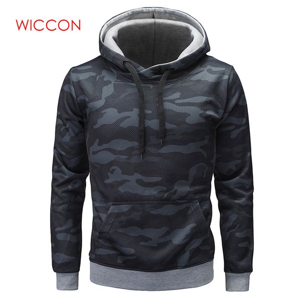 

men's hoodies sweatshirt long sleeve camouflage pullover 2019 brand fashion hooded streetwear big pocket hip hop sportswear, Black