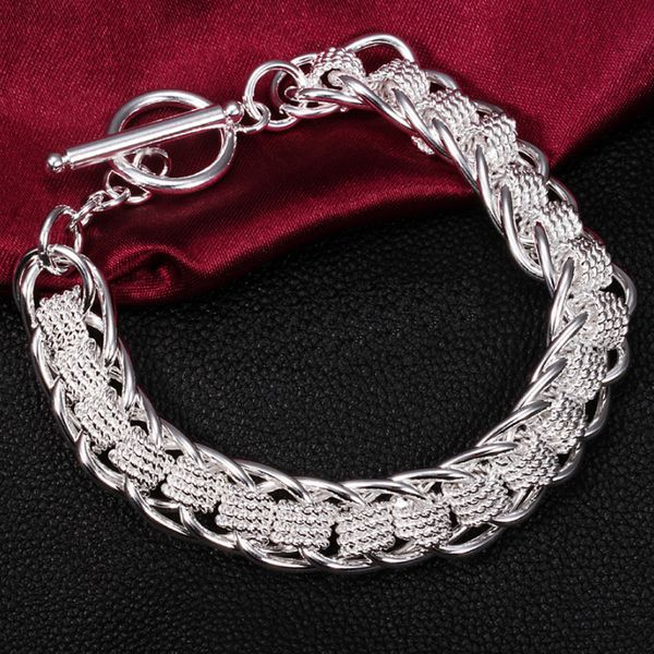 

silver 925 bracelets for women multi 10mm wide chain bracelet & bangles wristband pulseira trendy jewelry accessories bijoux, Black