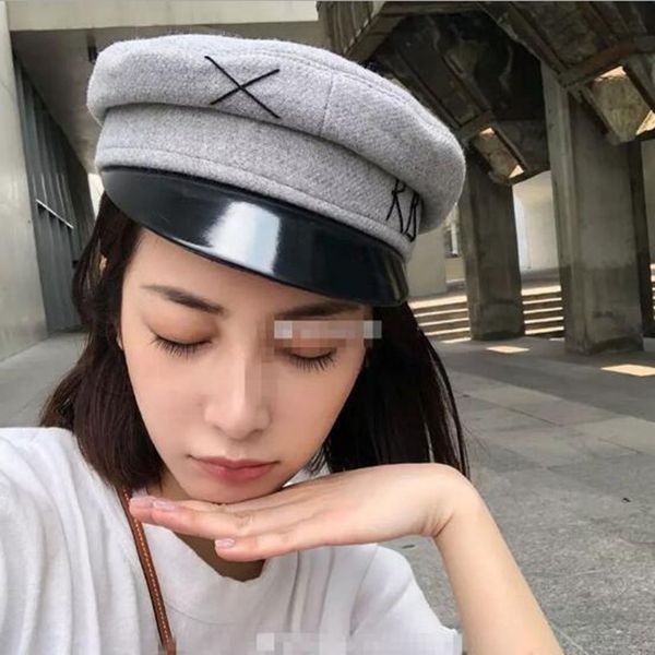 

fashion-vintage newsboy cap women embroidery military wool baker bo british classic female gatsby flat hats, Blue;gray