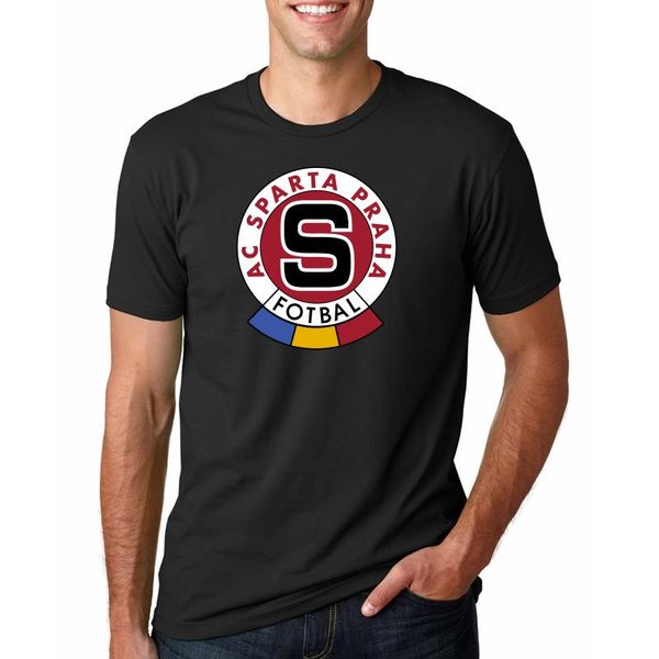 

2018 ac summer fitness t-shirt men cotton t czech republic sparta praha club camiseta iron fans, Black