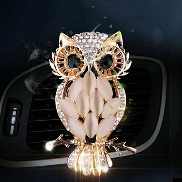 

crystal owl perfume clip car air freshener metal solid perfume clip car ornament