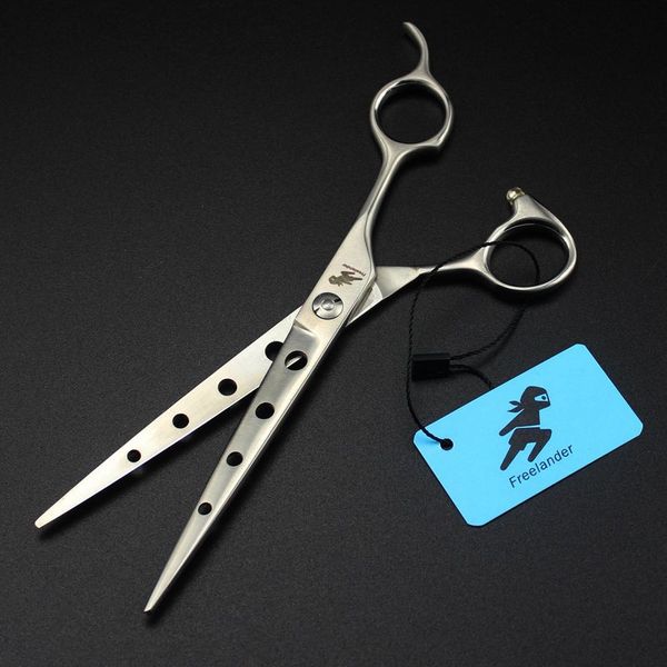

ander 7.0 inch 62hrc hardness 9cr stainless steel with hole and sapphire on hand hair cutting scissors