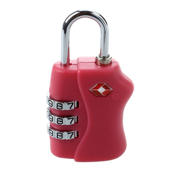 

absf rose red tsa 3 digit combination travel suitcase luggage padlock lock, Black