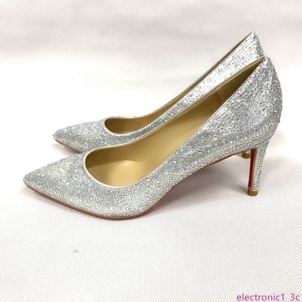 

designer dress shoes rhinestones silver golden wedding shoes pointed toe high heel slip on stiletto pumps basic shoes, Black;green