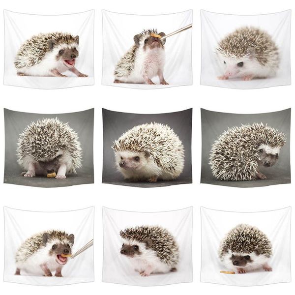 

hedgehog in animal pattern large size 150cm x200cm indoor tapestry outdoor camping mat home decoration