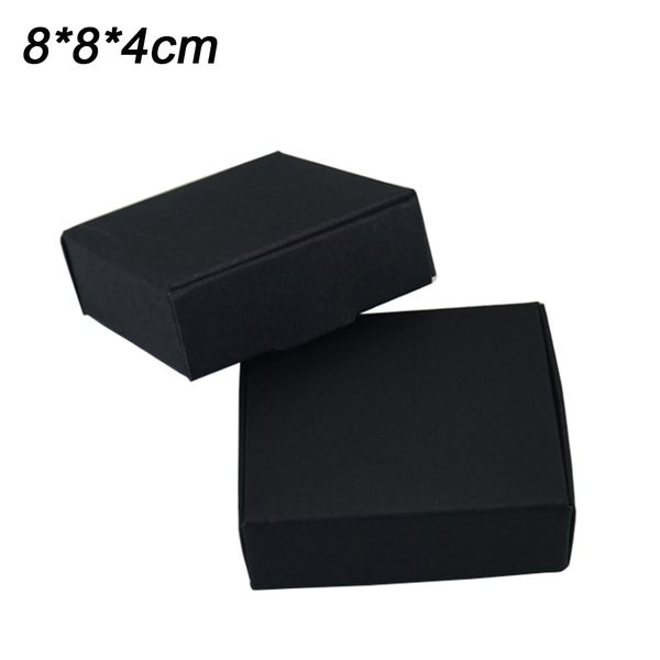 

8x8x4cm квадратный черный складной картон подарочная упаковка коробки свадьба декоративные крафт-бумага подарок конфеты мыло ящики для хране