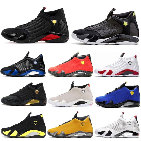 

wholesale 2019 classic 14s basketball shoes mens trainer black toe candy cane defining moments 14 men athletic sports sneakers size 7-13