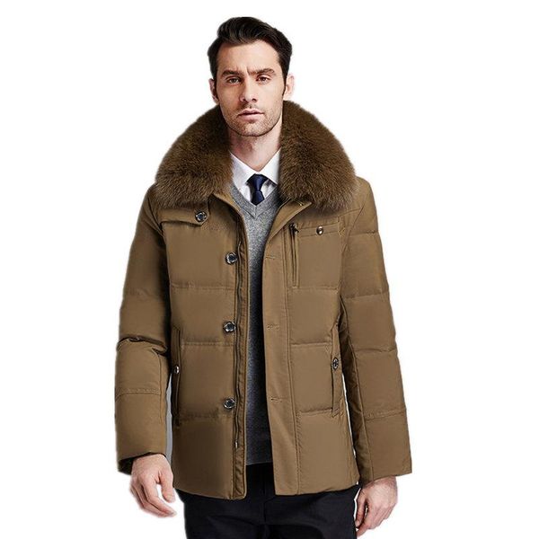 

2017 новый высокое качество зима натуральный мех куртка мужчины пуховик толстые теплые брендовая одежда пальто повседневные повседневные мяг, Black