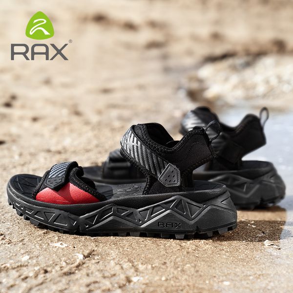 

rax mens sports sandals summer outdoor beach sandals men aqua trekking water shoes men upstream shoes women fishing quick shoes t200605, Black