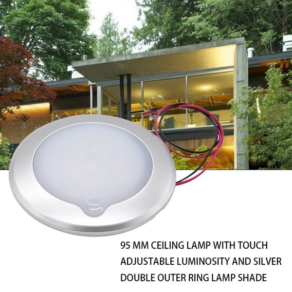 

with adjustable touch light ceiling lamp 95mm with silver outer ring