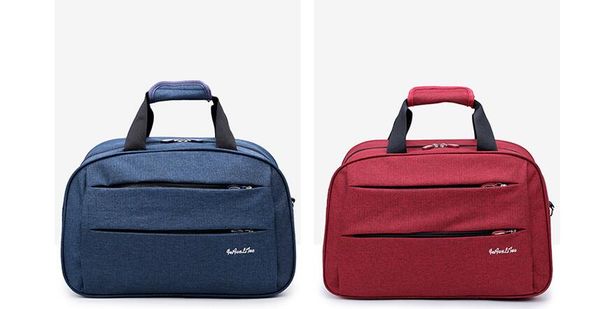 

dhl30pcs duffel bag women nylon large capacity double zipper foldable travel luggage sport bag mix color
