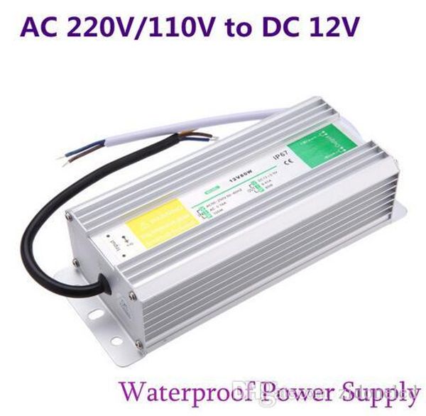 

dc 12v светодиодный источник питания 50w 60w 80w 100w 150w трансформатор водонепроницаемый ip67 открытый драйвер для сада пейзаж полосы свет