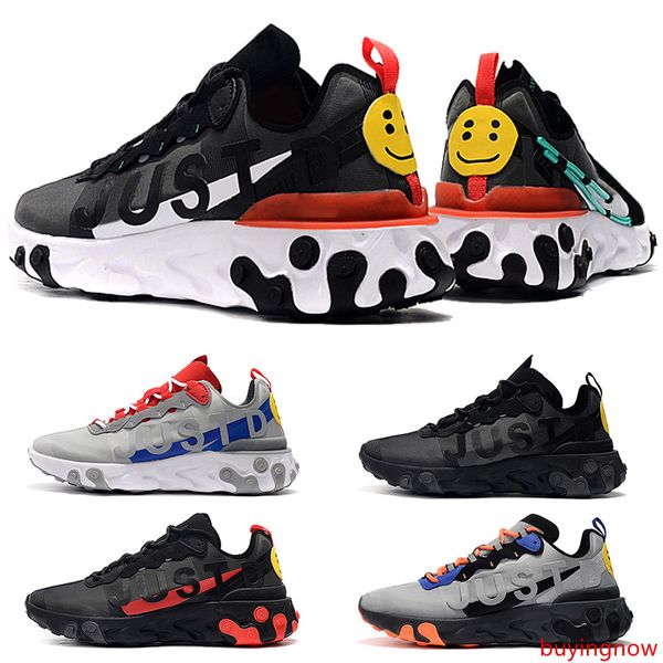 

men sport running shoes react element triple black game royal wolf grey bred fashion mens trainers sports sneaker size 40-45