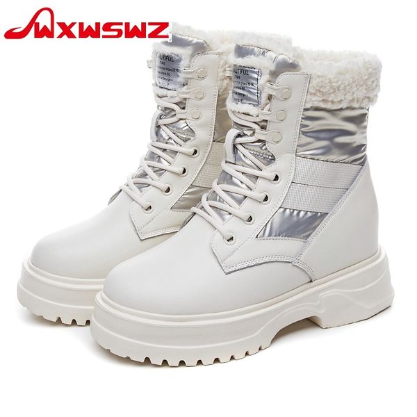 

wxwswz 2019 increased snow boots women autumn and winter new fashion plus velvet warm two wear thick bottom women short boots, Black