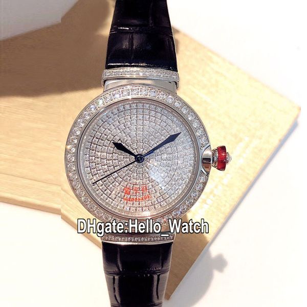 

new lvcea 102617 gypsophila diamond dial swiss quartz womens watch sapphire black leather strap fashion lady watches hello_watch 5 color, Slivery;brown