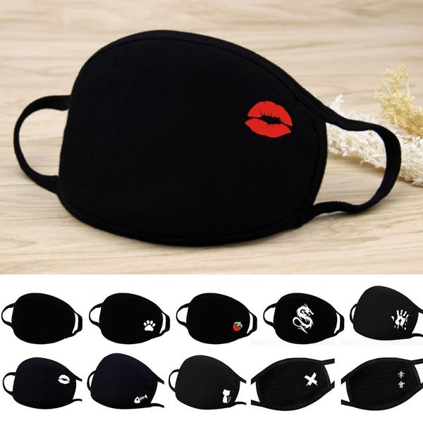 

4pcs black pollution mask anti air dust and smoke with elastic earloop washable mask fabric dustproof reusable double mouth mask