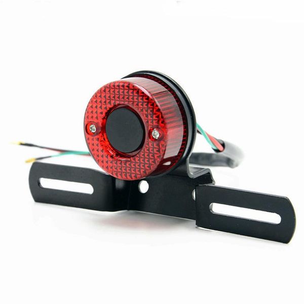 Motorcycle License Plate Mount Holder Bracket w//LED License Red Brake Tail Light